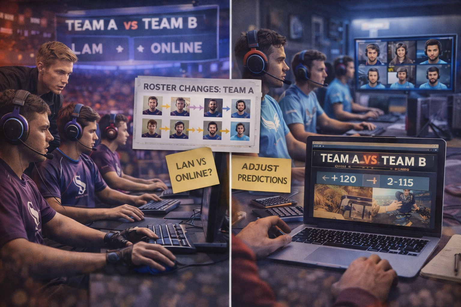 Roster promene i LAN vs. online: prilagođavanje projekcija pre meča
